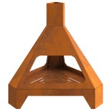 VidaXL Vatră de foc cu horn, 50x43x52 cm, oțel corten