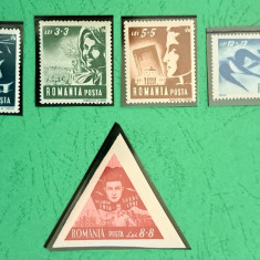 TIMBRE ROMANIA MNH LP230/1948 Uniunea Tineretului Muncitor -Serie simplă