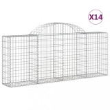 Cumpara ieftin Cosuri gabion arcuite 14 buc, 200x30x80/100cm, fier galvanizat