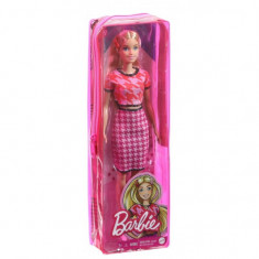 PAPUSA BARBIE FASHIONISTA BLONDA CU TINUTA CASUAL ROZ foto