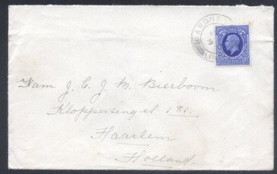 Great Britain 1937 Postal History Rare, Cover to Netherland Haarlem D.102 foto