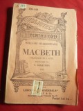 W.Shakespeare - Macbeth -interbelica BPT 139-140, trad.V.Demetrius ,163 pag