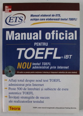 MANUAL OFICIAL PENTRU TOEFL . IBT , 2007 , CD INCLUS * foto