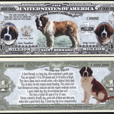 !!! SUA = FANTASY NOTE = SAINT BERNARD - 2016 - UNC / SERIA DOG LOVER