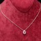 Colier din argint Lacrima cu piatra Roz Inchis Arg361A