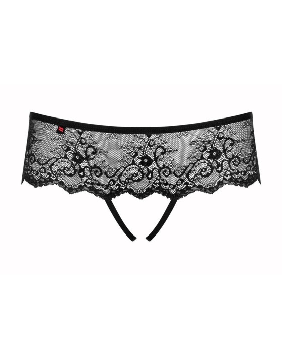Chilot tanga din dantela elastica cu decupaj inghinal Merossa crotchless