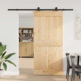 vidaXL Ușă glisantă NARVIK Natural și Negru 95 x 210 cm (213,5 cm) 3445273