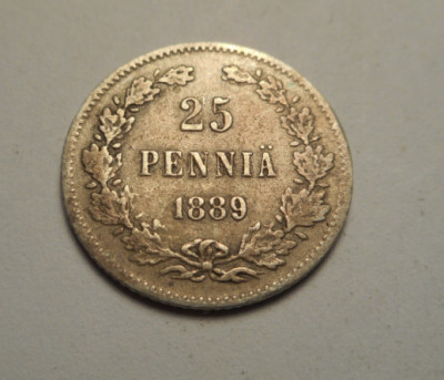 Finlanda 25 Pennia 1889 foto