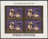 Republica Centrafricana 1984 - Organizatii Internationale , Cercetasi , bloc 4 valori dantelate,folio gold , MNH ,Mi.2342-2345 Kb