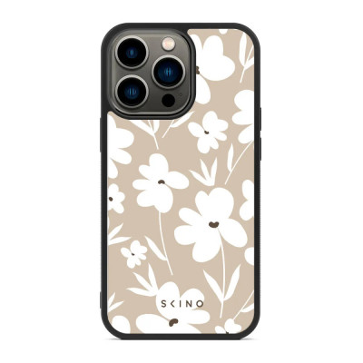 Husa iPhone 14 Pro Max - Skino Flower Glam, flori bej foto