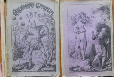 Calendarul Ghimpelui pe anul 1875 , 1874 , cu 24 gravuri foto