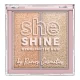 Paleta iluminator Duo She Shine 03 Pink Gleam, Revers, 7,2 g