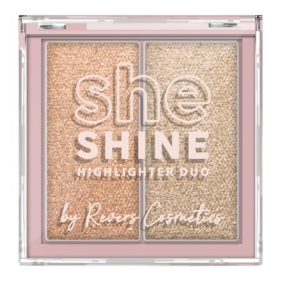 Paleta iluminator Duo She Shine 03 Pink Gleam, Revers, 7,2 g foto