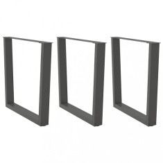 vidaXL Picioare de masă &icirc;n formă de V, 3 buc., antracit, 80x(72-73,3) cm, oțel