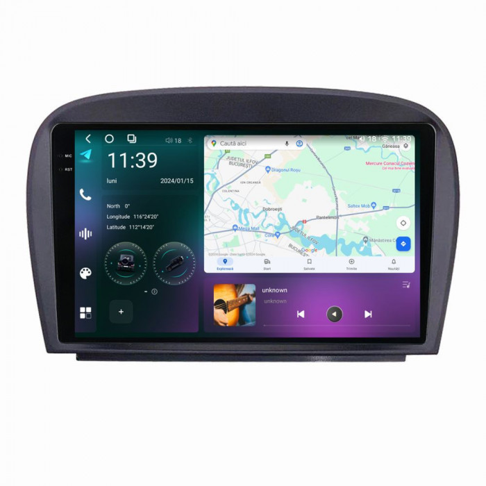 Navigatie dedicata cu Android Mercedes SL R230 2001 - 2012, 12GB RAM, Radio GPS