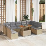 VidaXL Set de canapele pentru grădină 10 pcs Bej, Gri 100 x 55 x 73 cm