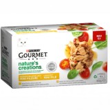 Purina Gourmet Nature&#039;s Creations, hrana umeda pentru pisici, pui si curcan, 4 x 85 g