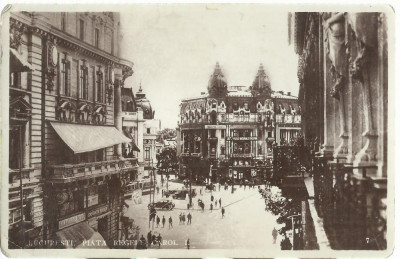 AMS# - ILUSTRATA/VEDERE PIATA REGELE CAROL I BUCURESTI 1930 CIRCULATA foto