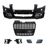 Set bara fata Audi A4 (B7), 11.2004-03.2008, cu gauri spalator; grunduit, de vopsit; type S8; cu grile; cu gauri lampa ceata; Tuning,