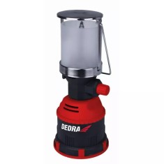 Lampa cu gaz camping, turistica, Dedra, inox, aprindere piezo-electrica, 80 W