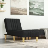 vidaXL Șezlong, negru, material textil