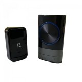 Sonerie wireless cu 45 melodii, avertizare luminoasă, rază 150 m, model compact negru