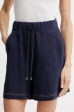 MAX&amp;Co. pantaloni scurti din bumbac femei, culoarea bleumarin, uni, high waist, 2516781013200