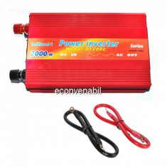 Invertor Auto 24V la 220V 2000W Constant Max.1200W Cabluri fara Clesti foto