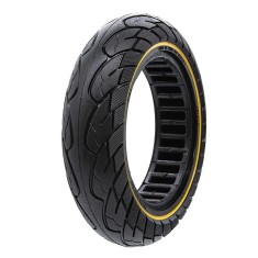 Cauciuc solid 10&times;2.5-6.1/B44, pentru trotineta electrică Nedong, compatibil jante 44 mm, negru cu linie galbenă | Motorevolution