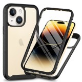 Husa + folie iPhone 15 Plus Asteroid GSM Defense, negru (Pachet 360&deg;)