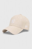 New Era șapcă de baseball din amestec de in 9FORTY&reg; NEW YORK YANKEES culoarea bej, cu imprimeu, 60503463