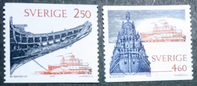Suedia 1990 vapoare nave serie nestampilata foto