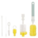 Set Perii Curățare Biberoane și Tetine, Honey Baby, 6 Bucăți, Galben/Alb