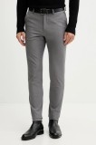 BOSS pantaloni culoarea bleumarin, cu fason chinos, 50543945