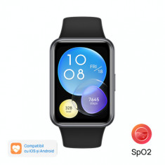 Ceas activity tracker Huawei Watch Fit 2, Display AMOLED 1.74inch, Bluetooth, Bratara Silicon, Rezistenta la apa, Microfon, Difuzor, Android/iOS (Negr