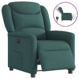 Fotoliu rabatabil electric, verde &icirc;nchis, material textil