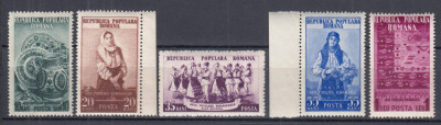 ROMANIA 1953 LP 345 ARTA POPULARA ROMANEASCA SERIE MNH foto