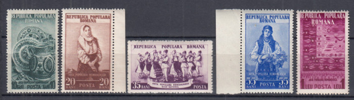 ROMANIA 1953 LP 345 ARTA POPULARA ROMANEASCA SERIE MNH