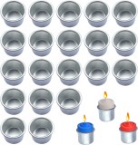 Set de 20 suporturi pentru lumanari Czljyhiuaeng, aluminiu, argintiu, 27 x 19 mm