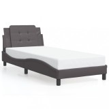 VidaXL Cadru de pat cu tăblie, gri, 80x200 cm, piele ecologică