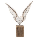 Cumpara ieftin Decoratiune Aripi Inger lemn maro alb 26x5x33 cm