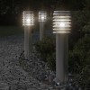 VidaXL Lămpi de podea de exterior 3 buc argintiu 60 cm oțel inoxidabil
