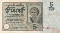 GERMANIA 5 rentenmark 1926 VF+++!!! foto