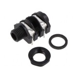 Conector Jack 6,3mm soclu mamă mono cu &icirc;ntrerupător dublu