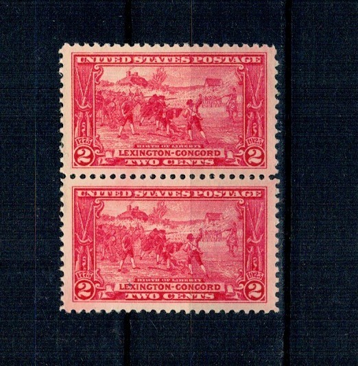 SUA 1925 - Bătălia Lexington-Concord, 2c, pereche neuzata