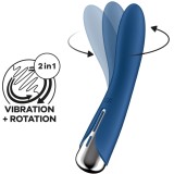 Vibrator Punctul G Spinning Vibe 1, 12 Moduri Vibratii, 5 Moduri Rotatii, Silicon, USB, Albastru, 17.5 cm, Satisfyer