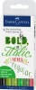 Set 6 Markere Faber Castell Pitt Artist Pensula/Fin, Tus India, Caligrafie, Desen Tehnic, Rosu, Verde, Negru