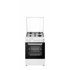 Aragaz Heinner HFSC-S50LITGWH, Gaz, 50x50cm, 4 arzatoare, aprindere electrica, grill, Alb