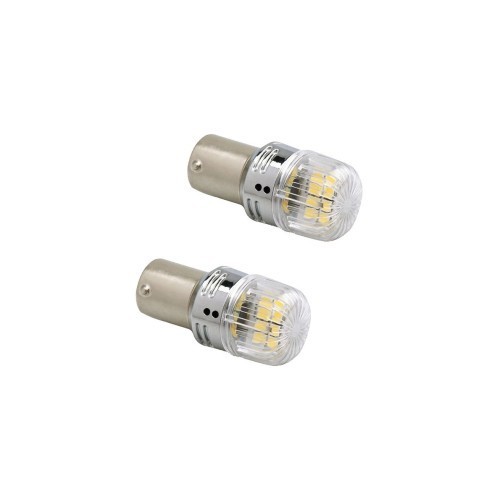 Set 2 becuri auto LED o faza BA15S P21W 16SMD 2835 CANBUS 12-24V 620lm lumina alba Cod: SPT18-1156-W