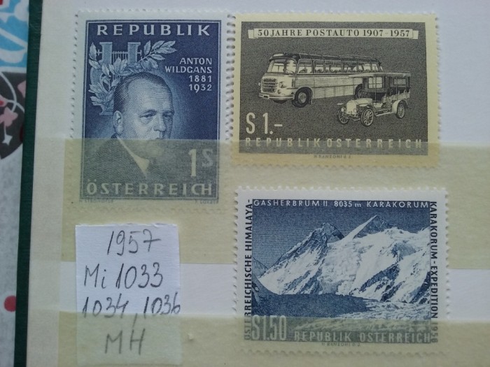 1957- Austria-Mi1033-1036-3val.-MH